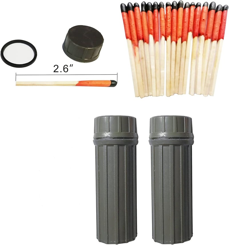 eGreen99 Emergency Fire Starter | Windproof & Waterproof Storm Matches with Waterproof Case & Wax Rope | Survival Gear for Camping, Hiking, Bushcraft, Outdoor Survival - Image 1